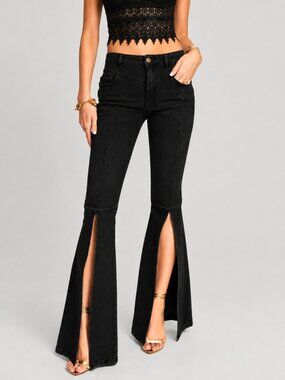 Retrofête Black Split-Flare Jeans – Size 29